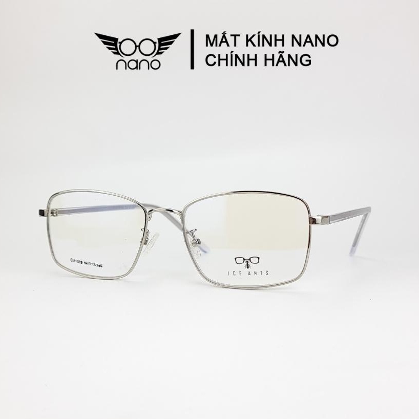 Gọng kính cận nữ nam, kính gọng vuông kim loại NANO GM1012 bền bĩ chống tia UV cực tốt thời trang Hàn Quốc