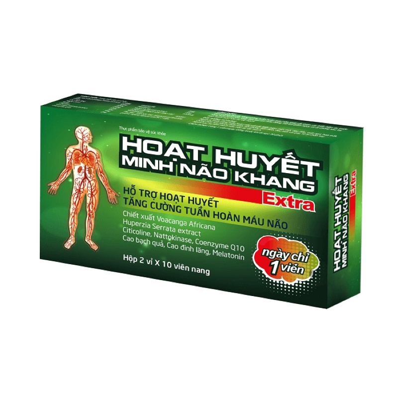 Combo 2 Hộp Hoạt huyết Minh Não Khang Extra ( Hộp 2 vỉ x 10 viên)