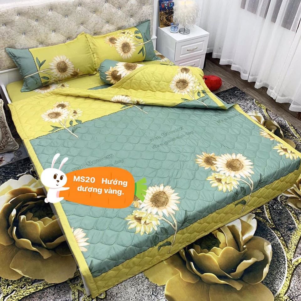 Ga Trải Giường 1M2 dành cho giường đơn,có chọn mẫu,mẫu hoa hướng dương