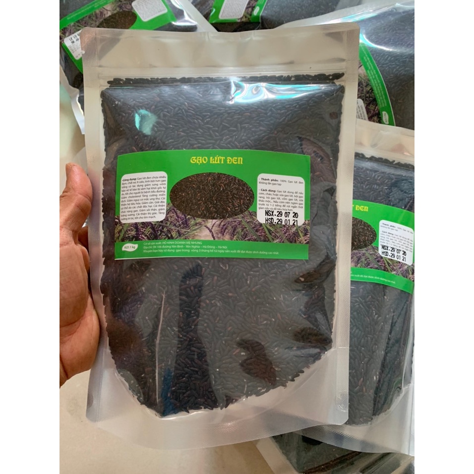 Gạo lứt đen túi 1kg, gạo lứt đen hữu cơ nguyên cám tốt cho người theo chế độ ăn chay, ăn kiêng,tiểu đường