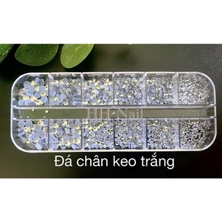 Đá chân keo khay 12 ô trang trí móng