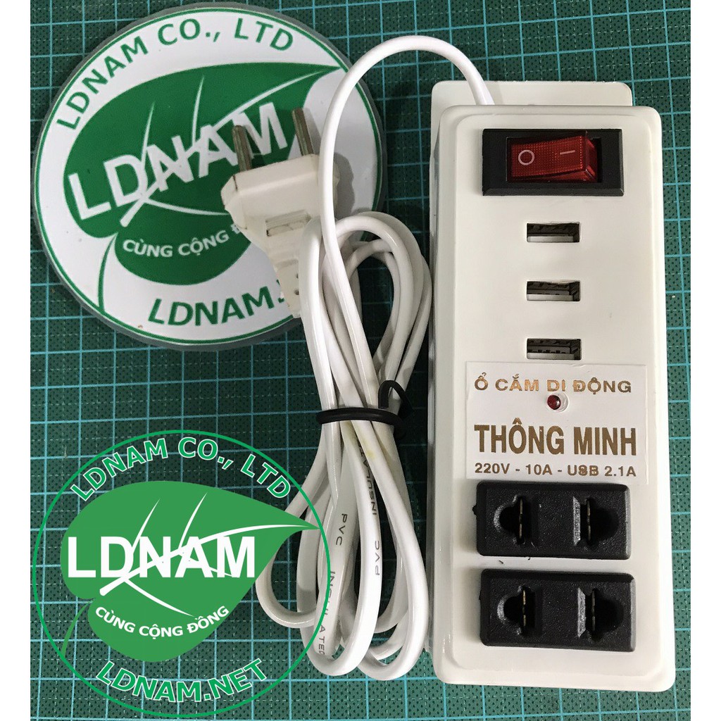 [HÀNG CHÍNH HÃNG] Ổ cắm điện di động thông minh chống giông sét bảo hành 1 năm LDNam