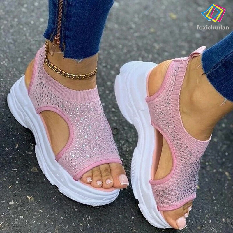 Giày Sandal Nữ Đế Xuồng Hở Ngón Chống Trượt