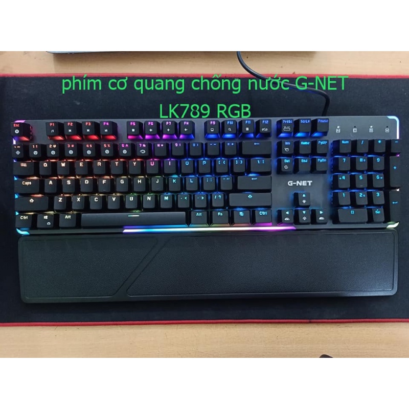 BÀN PHÍM CƠ GNET LK789 SW QUANG HỌC CHỐNG NƯỚC LED RGB