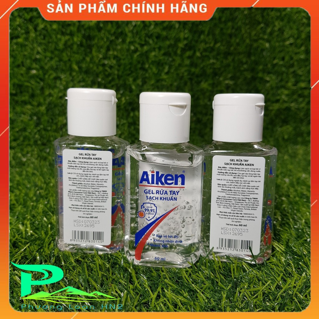 COMBO 3 chai Gel rửa tay khô Aiken 60ml