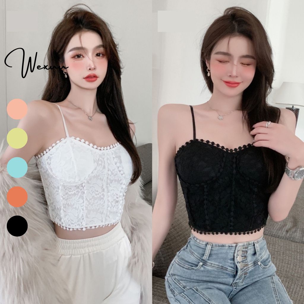Áo bra nữ 2 dây ren hoa Wexuu Design, thiết kế đệm mút mỏng vừa phong cách gợi cảm - BR16