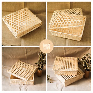 [Hộp quà tết] Hộp tre đan nắp úp ( 31x34x11cm)