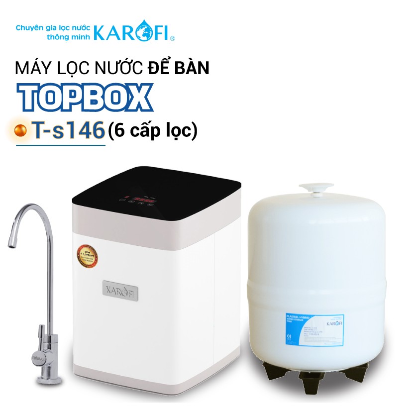 [Mã ELMALL1TR5 giảm 6% đơn 3TR] Máy lọc nước RO để bàn, gầm tủ KAROFI TOPBOX T-s146 (6 cấp lọc)