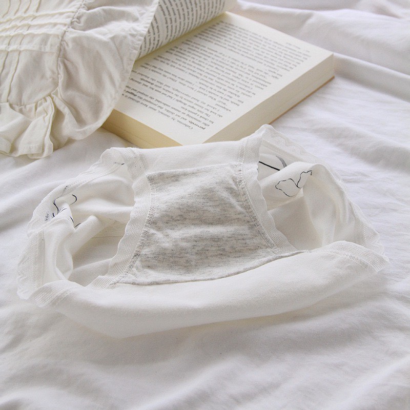 Quần Lót Cotton Nữ DOLLY SECRET Viền Ren Y Tế Học Sinh Cao Cấp Họa Tiết Màu Trắng Vải Kháng Khuẩn Mềm Mại QL050 | BigBuy360 - bigbuy360.vn