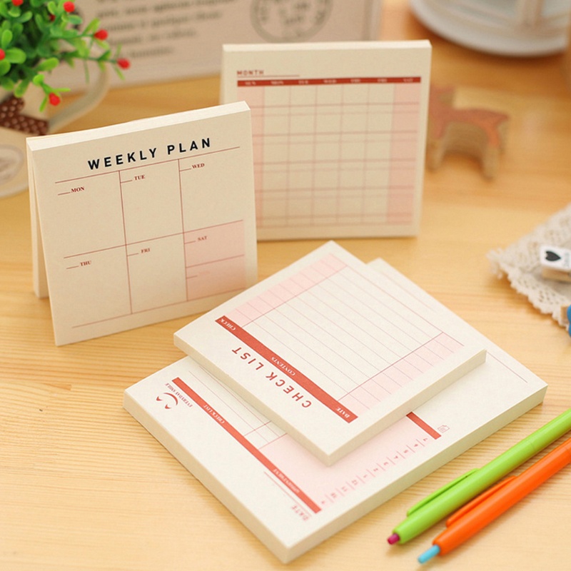 Set 60 Tờ Giấy Ghi Chú Lên Kế Hoạch Hàng Tuần Tiện Dụng