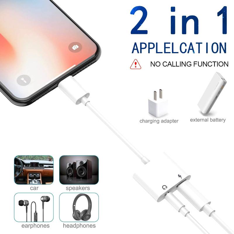 Dây Cáp Sạc 2 Trong 1 Jack 3.5mm Dành Cho Iphone