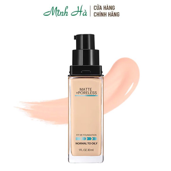 Kem nền mịn lì Maybelline Fit Me Matte + Poreless 30ml giúp kiểm soát nhờn, loại bỏ mọi khuyết điểm