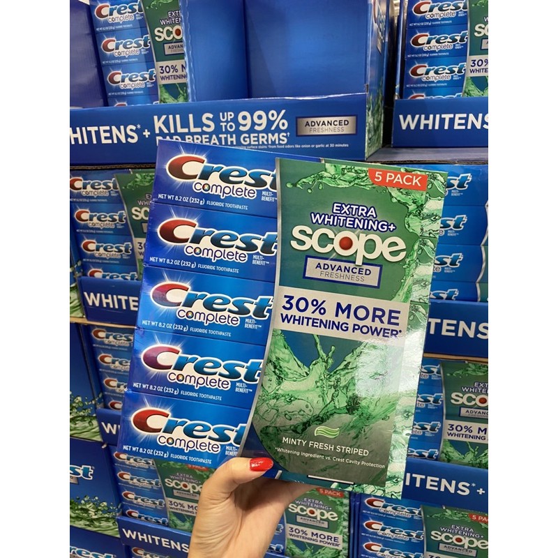 Kem đánh răng Crest complete Extra Whitening Scope - Mỹ