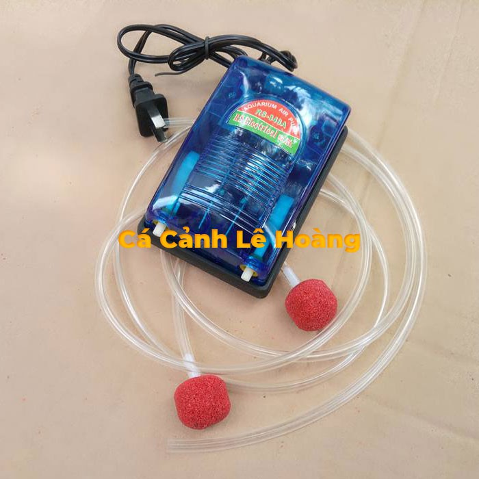 Máy sủi khí oxi bể cá cảnh rs 348A 2 vòi tặng ngay dây sủi, viên sủi, RS 248A 1 vòi tặng dây sủi  viên sủi
