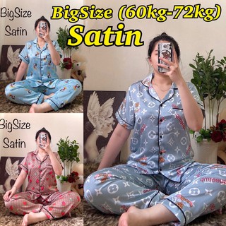 Đồ bộ pijama satin nơ bigsize - tay ngắn quần dài