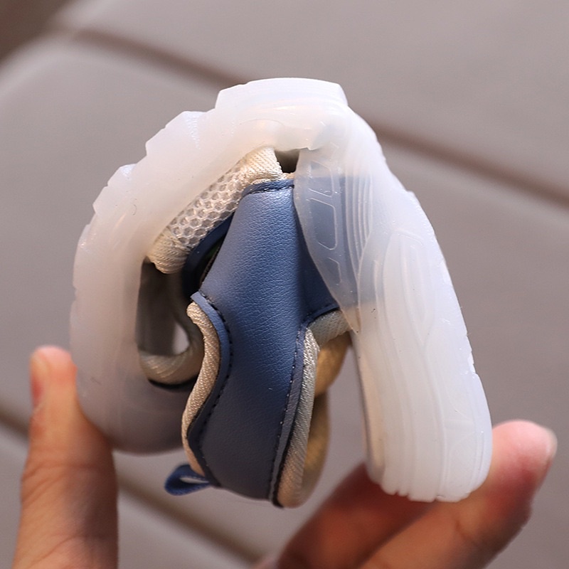 Sandal có đèn led cho bé trai, bé gái (21-30)- dép quai hậu rọ cho bé phối lưới thoáng khí, đế PU êm chân (sz21-sz30)860