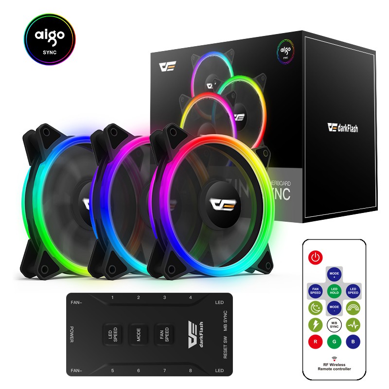 Bộ 3 Quạt Aigo Dr12 Pro Rgb 120mm