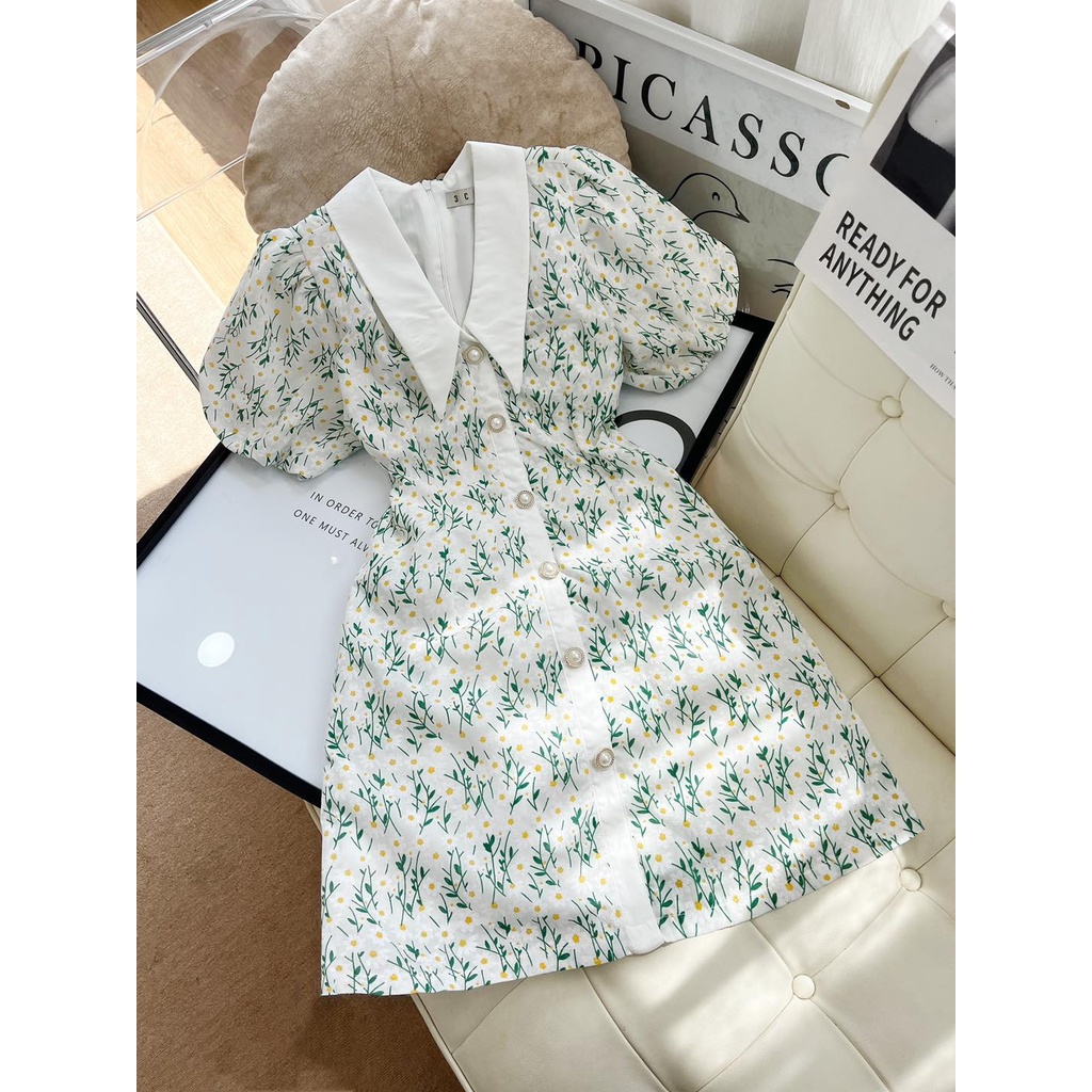 Đầm hoa xòe nhẹ 2 màu (Dora dress)