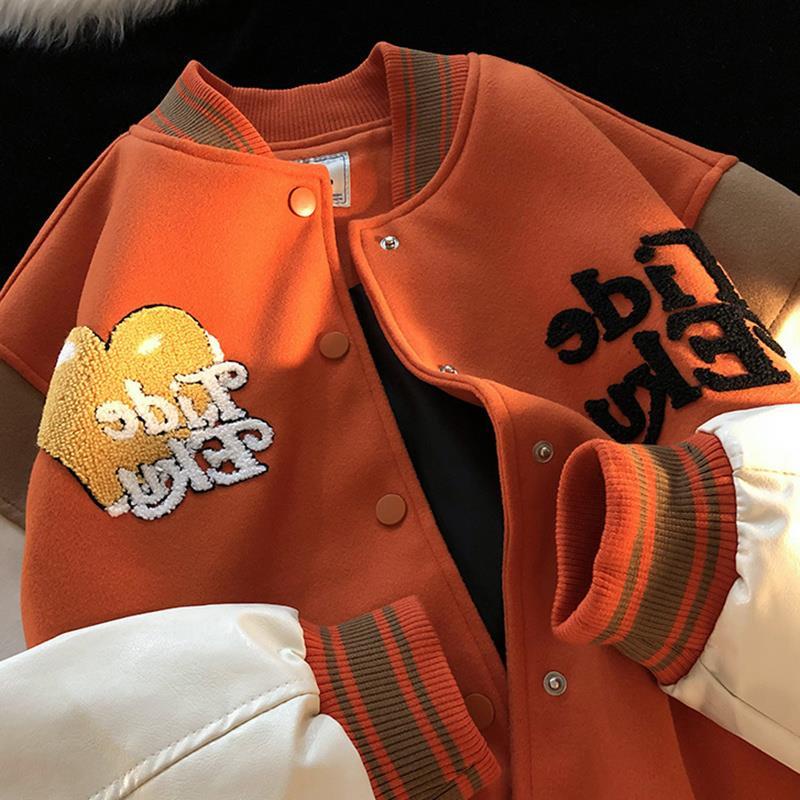 Áo Khoác Bóng Chày Dáng Rộng Phong Cách Retro Dành Cho Nữ