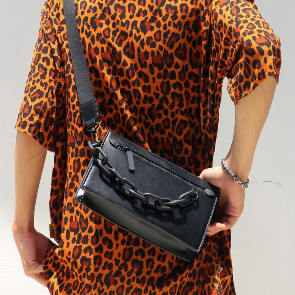 Túi Đeo Chéo Nam Nữ Unisex Dạng Hộp Vuông Thời Trang Kèm Ví Tròn Mini Cá Tính Hàng Cao Cấp TV01 - THE BLACK BOX