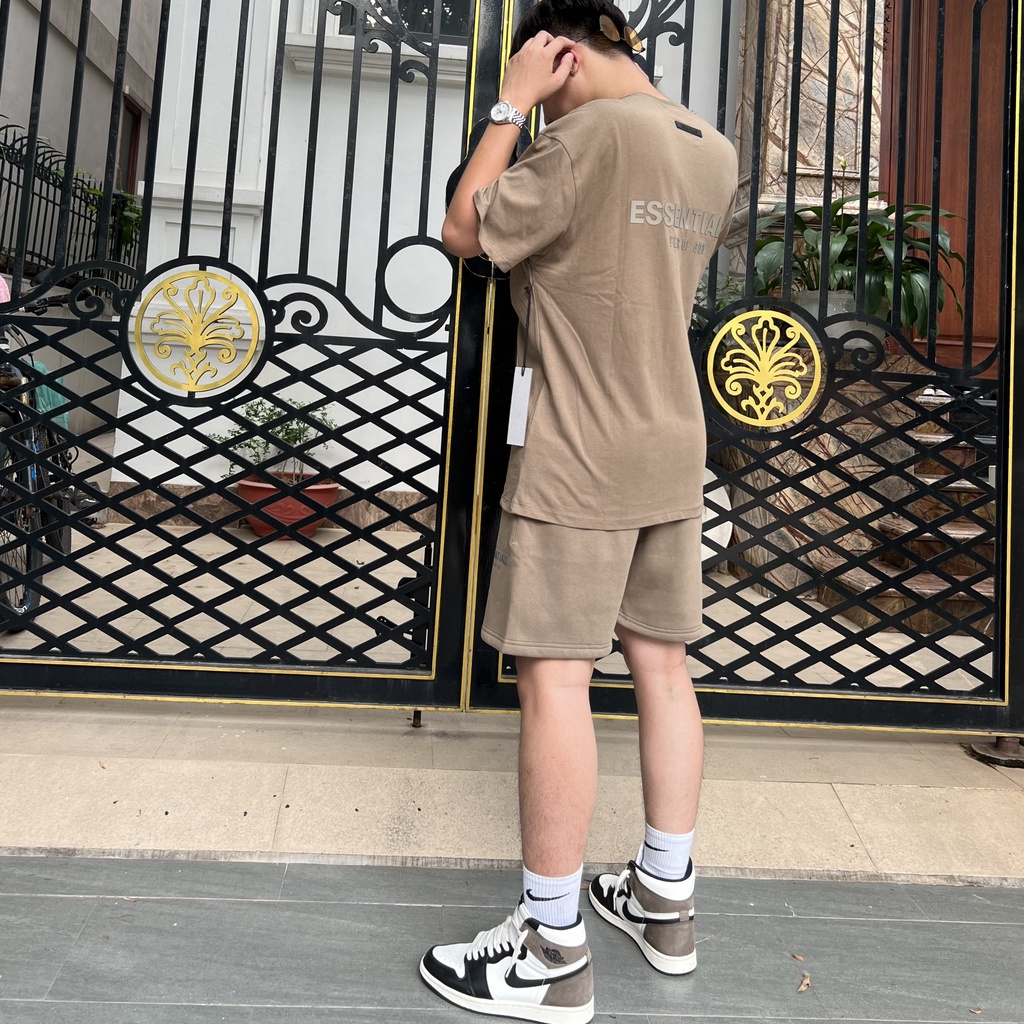 Set đồ Fear Of God FOG Essentials SS21 Harvest bản cao cấp, Bộ đồ mùa hè FOG Essentials chất liệu cotton