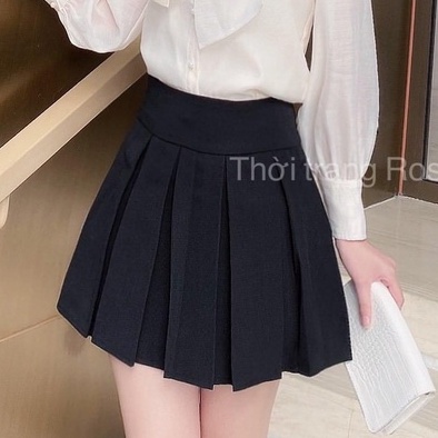 Chân Váy Xếp Ly Dáng Xòe Màu Đen Dáng Ngắn Sang Chảnh S8