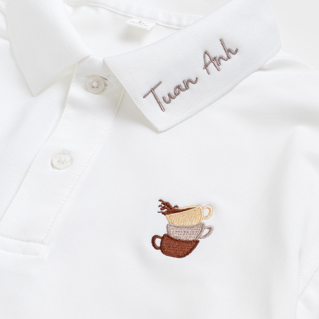 Áo POLO nam NÂU ĐÁ THÊU TÊN theo yêu cầu basic đẹp vải cá sấu COTTON cao cấp giữ form bền bỉ, chống nhăn, lịch sự - LILA