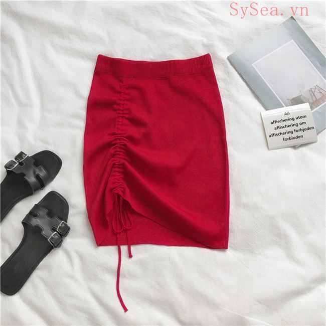 Chân Váy Dệt Kim Lưng Cao Thiết Kế Quyến Rũ Thời Trang Mùa Hè Dành Cho Nữ