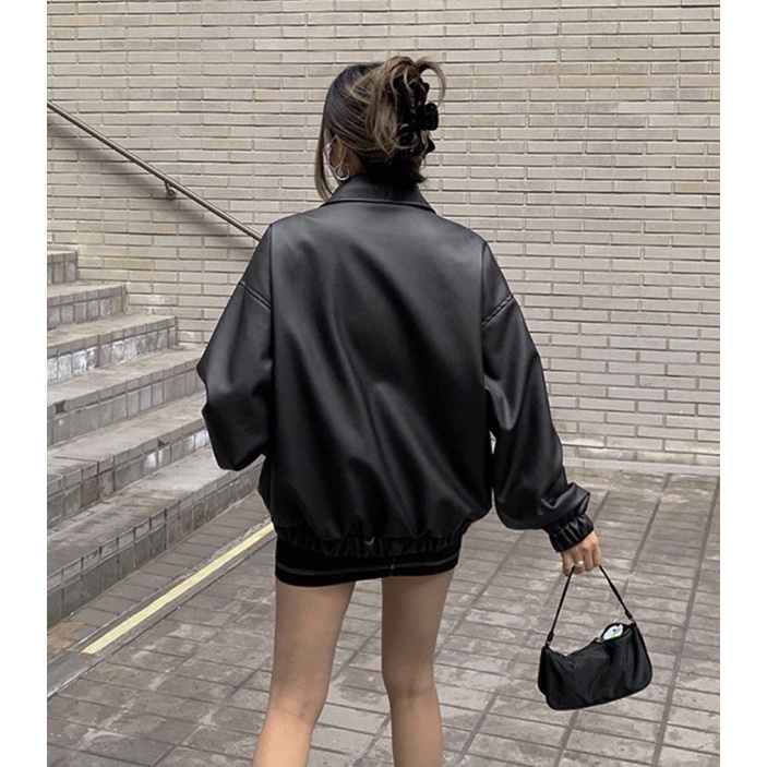 Áo khoác da đen phong cách high-teen  FEEDBACK KÈM Ở CUỐI