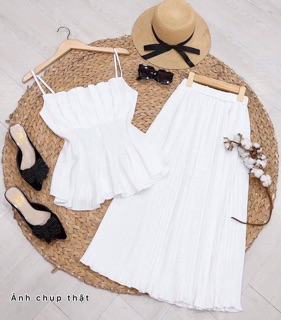 ❤️ SET ÁO XẾP LY + CHÂN VÁY DẬP
