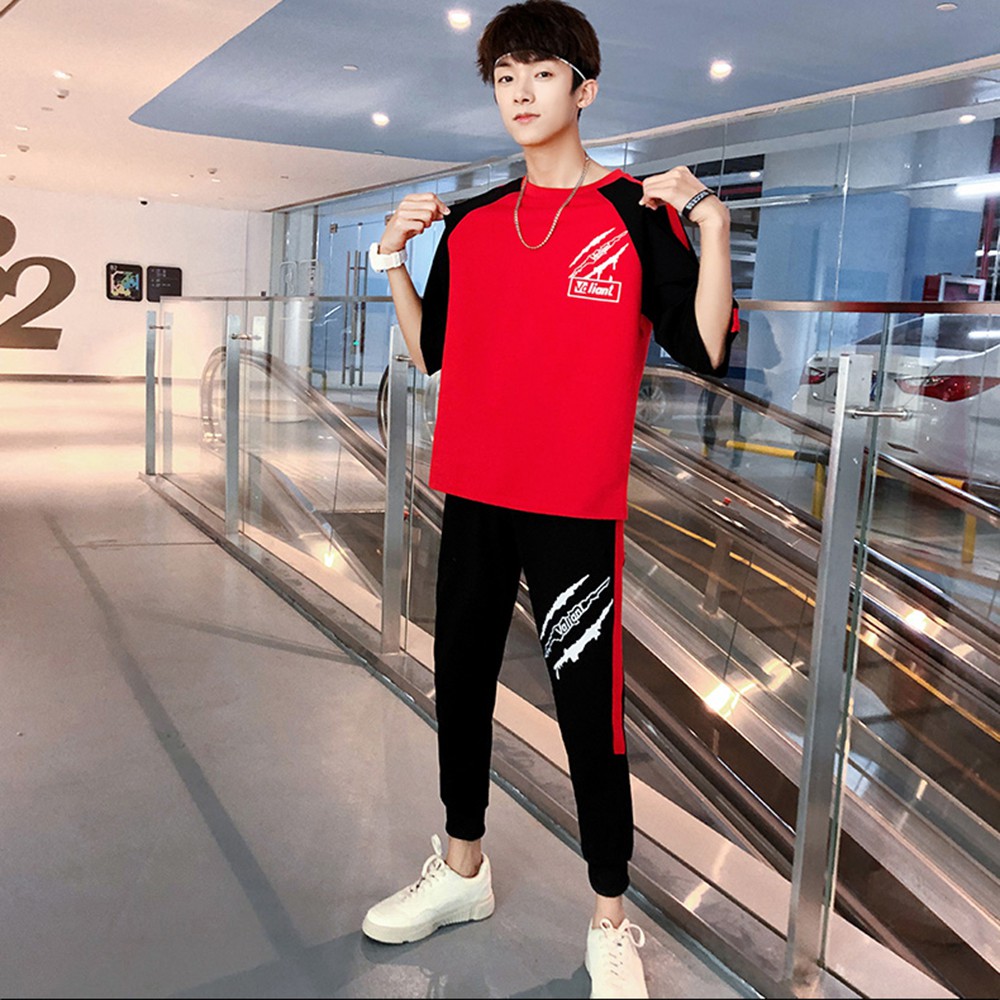 Bộ Đồ Thun Nam Thể Thao Ngắn Tay Basic Kết Hợp Quần Dài Họa Tiết Vết Cào Cá Tính SET NAM 90000109C2 | BigBuy360 - bigbuy360.vn