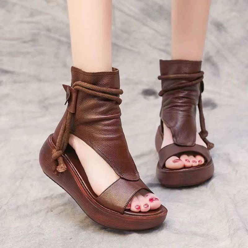 Giày Sandal Cao Gót Đế Dày Bằng Da Mềm Thời Trang Mùa Hè 2022 Dành Cho Nữ