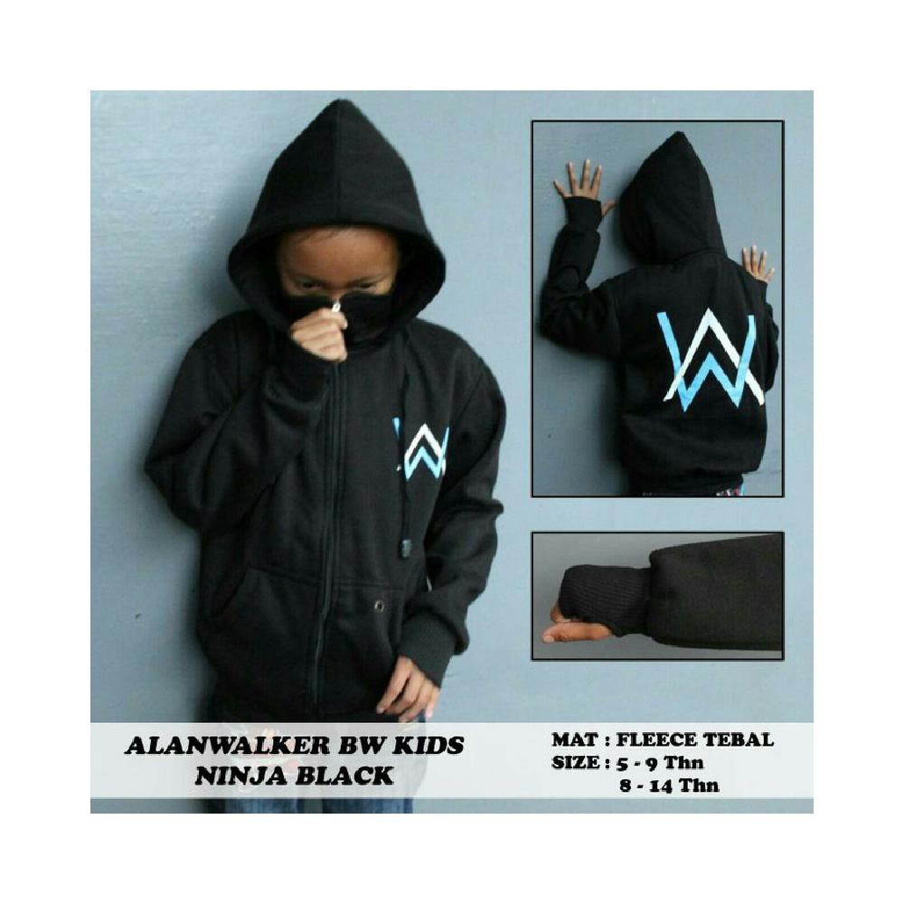 Áo Khoác Hoodie In Hình Ninja Alan Walker Màu Trắng / Xanh Dương / Đen Cho Bé Từ 5-14 Tuổi - 4-7 Tuổi