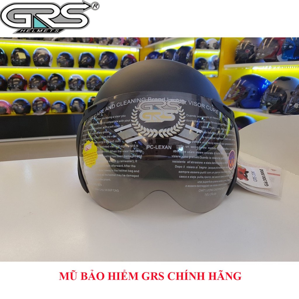 [ SHOPEE ] MŨ BẢO HIỂM 1/2 ĐẦU GRS CHÍNH HÃNG - A33 KÍNH