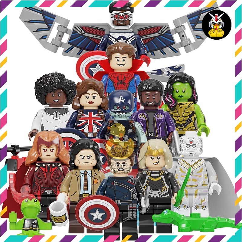 PG8298 Minifigures Mô Hình Siêu Anh Hùng What If Bucky Barnes Scarlet Witch White Vision Sylvie Loki Captain Carter
