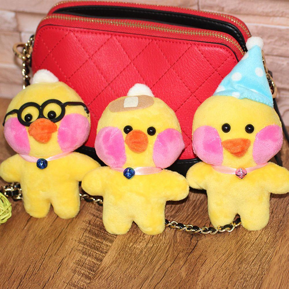 LANFY Kawaii Lalafanfan Key Rings Birthday Gifts Plush Duck Pendant Duck Keychain Soft Toys Stuffed Animals Korean Netred Yellow Duck Stuffed Toys Cafe Duck Hyaluronic Ducks Acid Doll