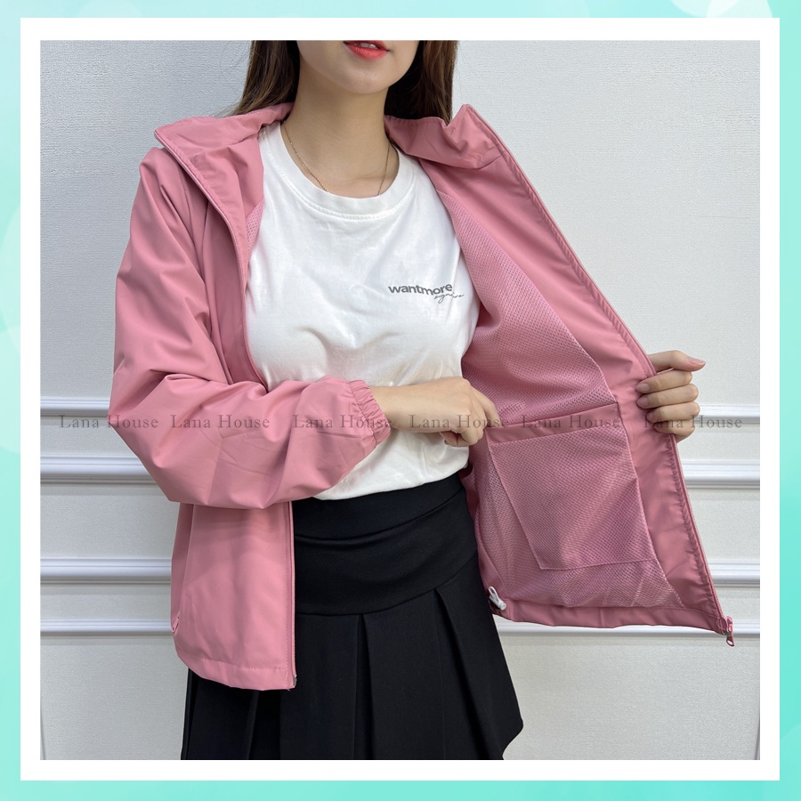 Áo gió nữ 2 lớp lót lưới siêu phẩm chống nước mùa lạnh