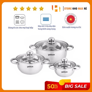 Bộ Nồi Inox Goldsun  HN5607 Cao Cấp  -Phân Phối Chính Thức