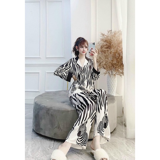 Bộ ngủ Pijama dài tay lụa latin | BigBuy360 - bigbuy360.vn