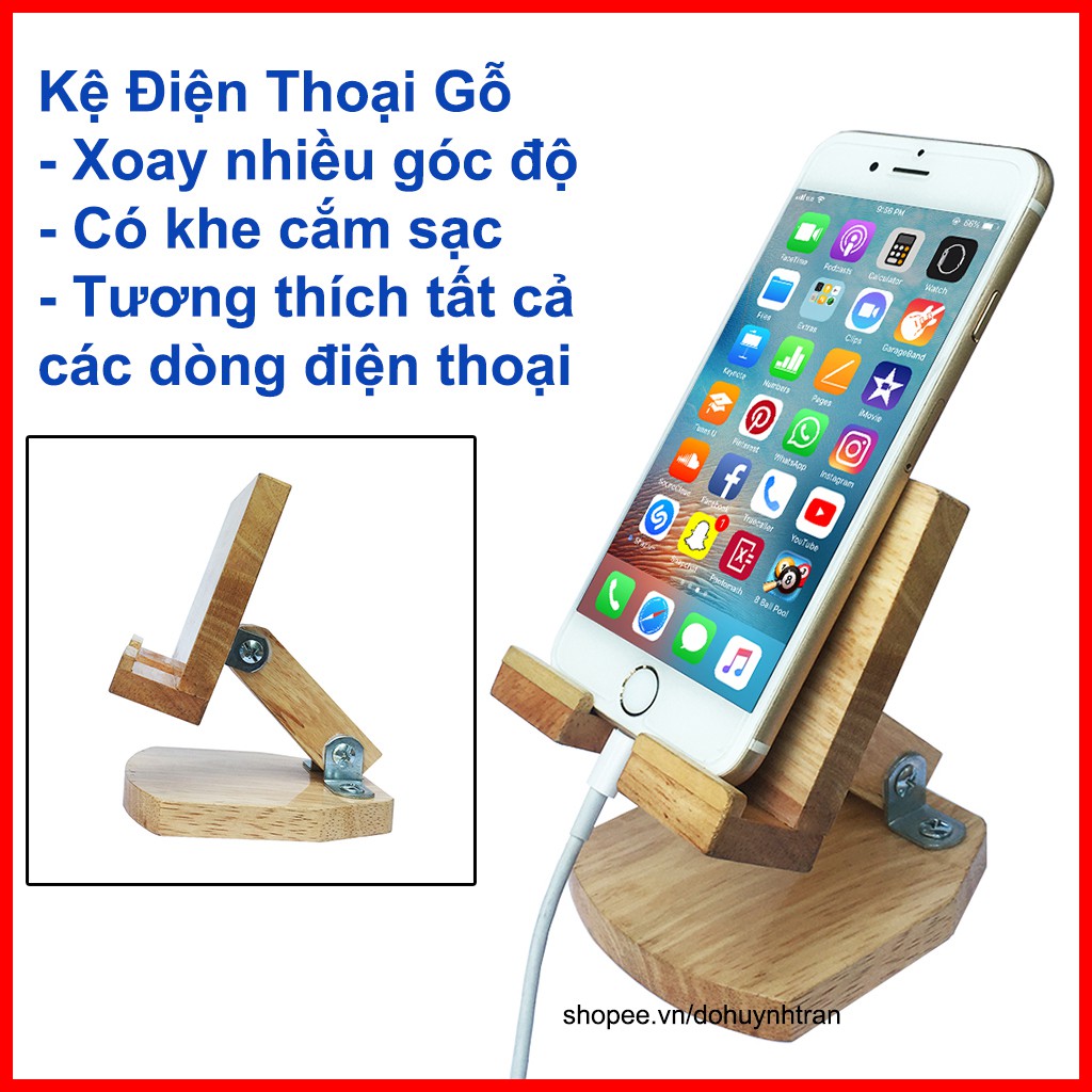Giá đỡ điện thoại bằng gỗ, kệ điện thoại bằng gỗ dễ dàng gấp gọn bỏ túi tiện lợi | BigBuy360 - bigbuy360.vn