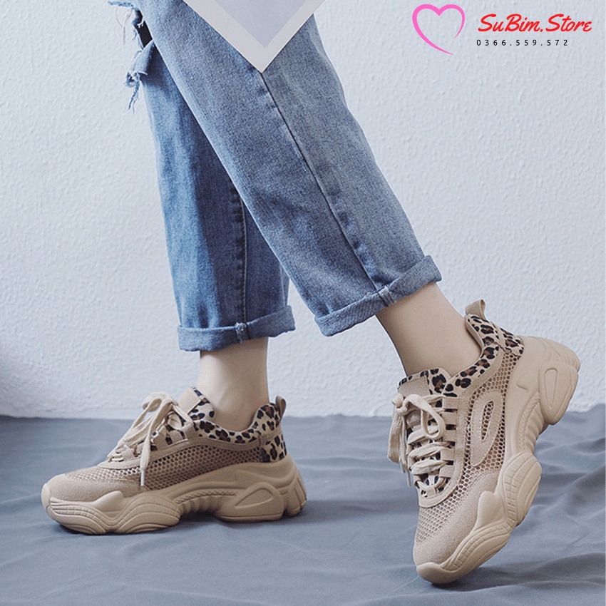 Giày thể thao nữ Phối Lưới Hoạ Tiết DA BÁO Cá Tính– SuBim.Store – Mã ZYH08