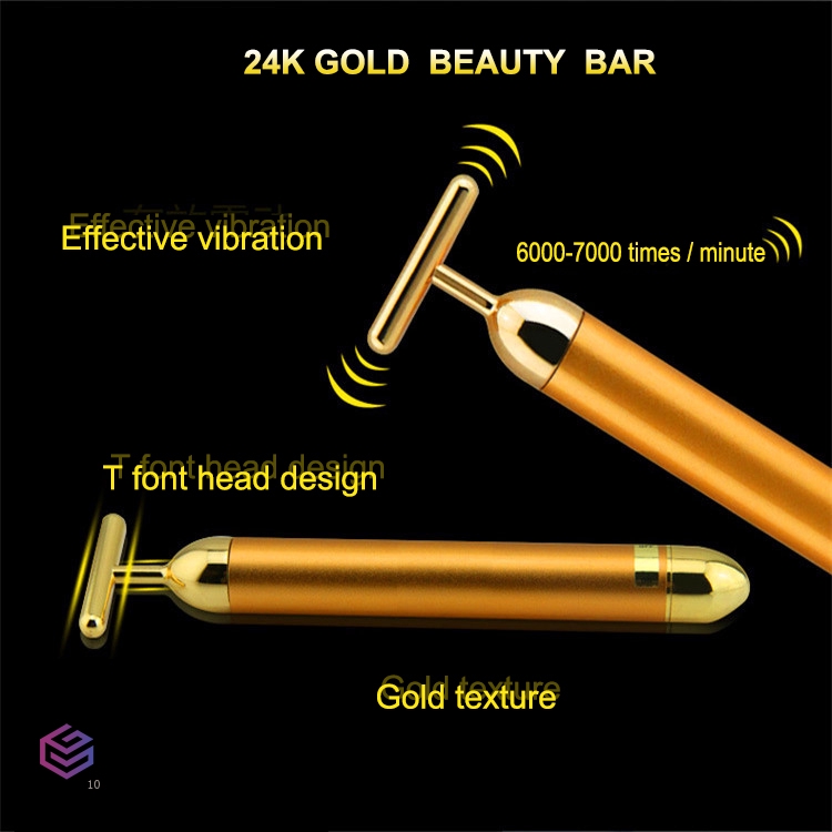 Máy mát xa da mặt vàng 24K dạng rung làm săn chắc da ngăn ngừa nếp nhăn tiện lợi