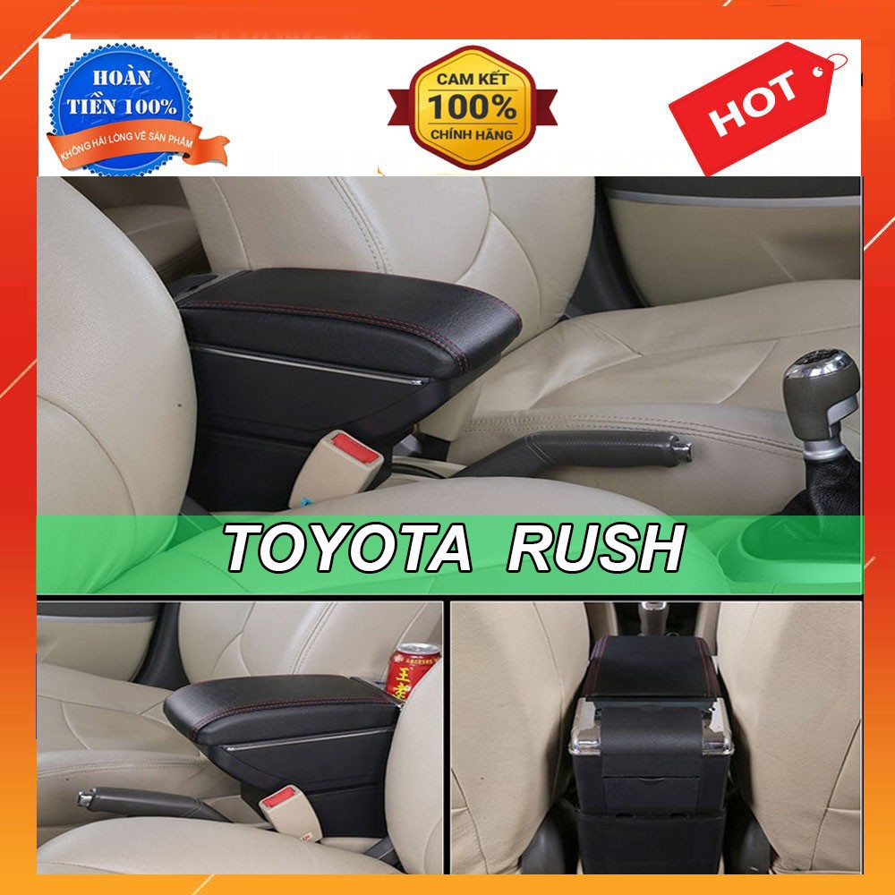 Hộp Tỳ Tay Xe Toyota Rush 2018 2019 2020 2021 2022 Màu Đen Có Cổng sạc USB tiện lợi