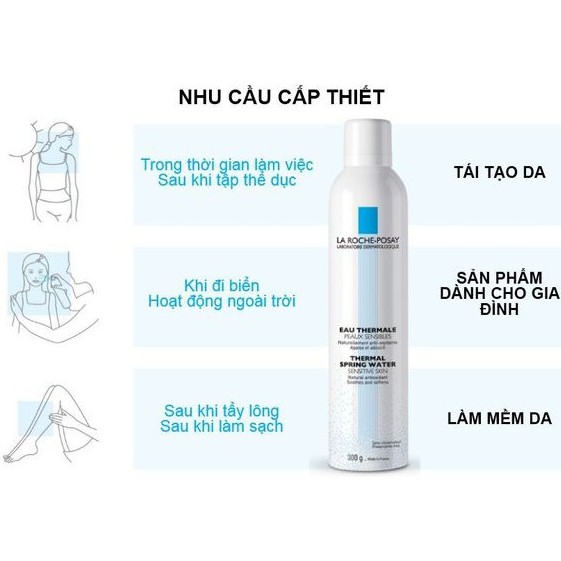 [CHÍNH HÃNG] Nước xịt khoáng La Roche-Posay Thermal Spring Water 150ml, 300ml làm dịu & bảo vệ da