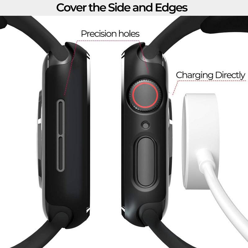 Vỏ bảo vệ bằng kính cường lực PC 45mm 41mm cho đồng hồ Apple Watch 7 6 5 41mm iWatch 40mm 42mm 38mm