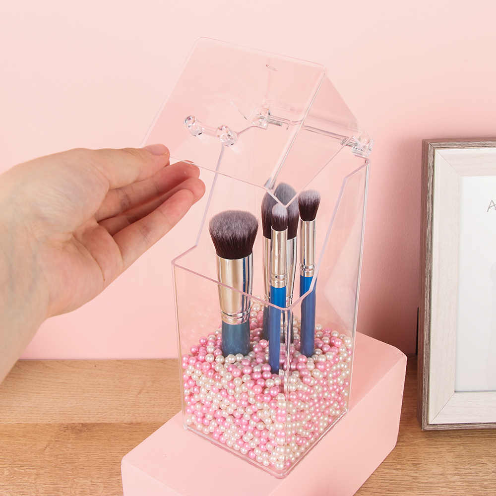 Hộp đựng cọ trang điểm bằng acrylic trong suốt