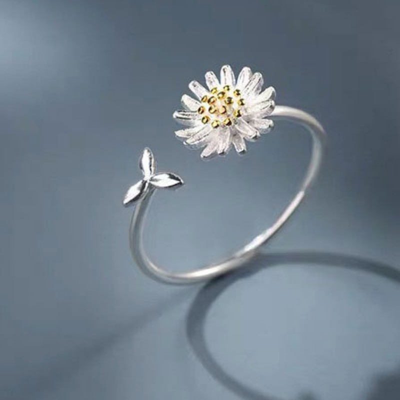 Nhẫn Bạc S925 Cúc Họa Mi Little Daisy Điều Chỉnh Được Xinh Xắn | Nhẫn Nữ Bạc Trang Sức Thời Trang