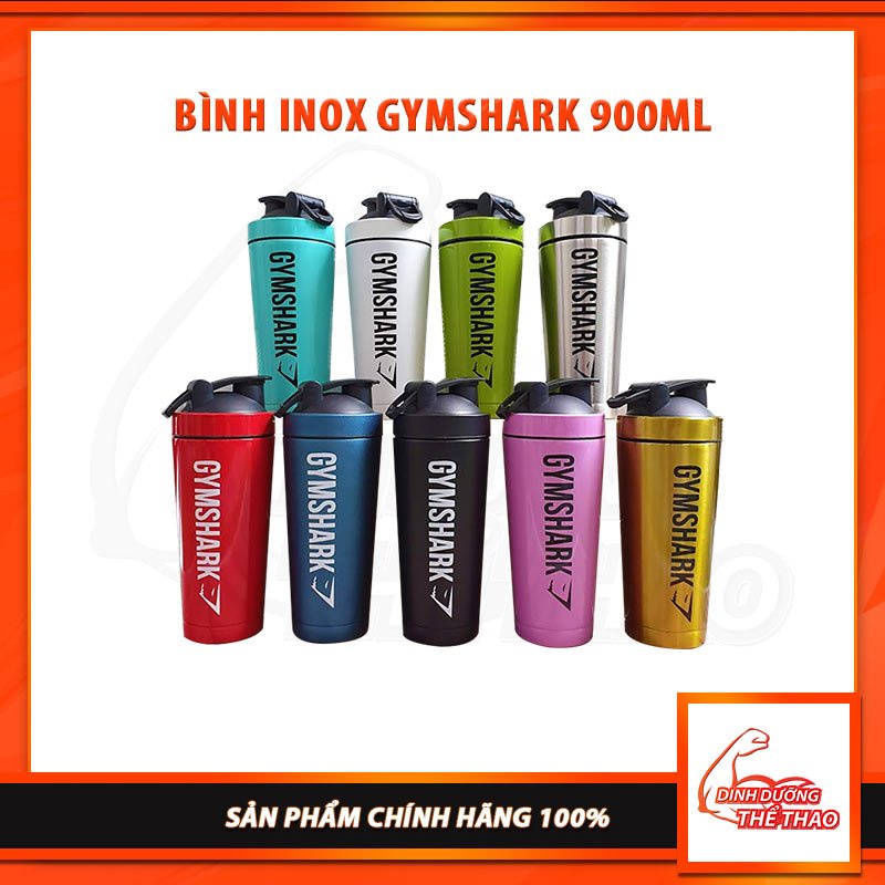 STAINLESS SHAKER GYMSHARK - Bình lắc Kim loại siêu bền Gym shark