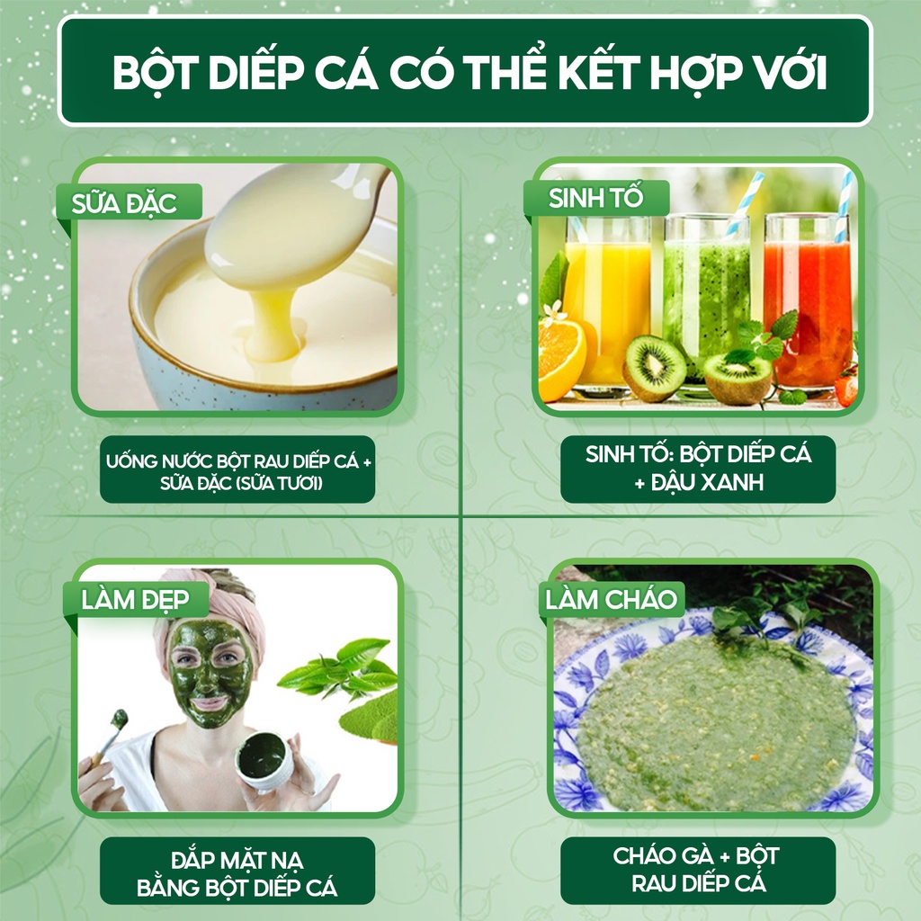 Bột Diếp Cá Nguyên Chất CAMIFARM Giúp Làm Đẹp Da, Bổ Sung Dưỡng Chất Cơ Thể Túi 80g