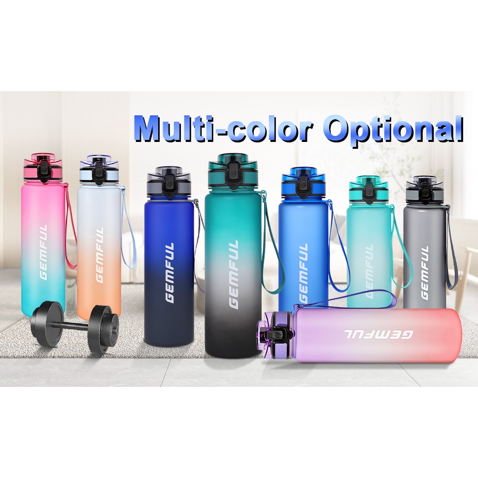 Chai Nước 1 Lít Không BPA Chống Rò Rỉ Có Ống Hút Tháo Được Dung Tích 32oz